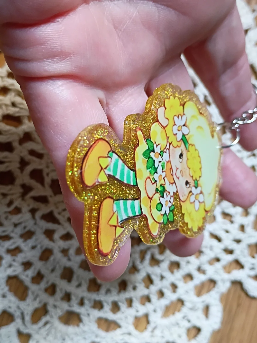 Lemon Meringue Keychain, Strawberry Shortcake, Backpack Charm